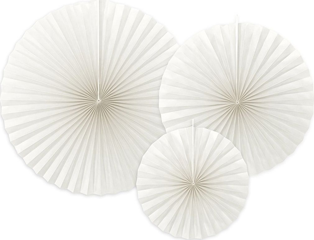 Party Deco Rozetki wiszące złamana biel - 3 szt. uniwersalny