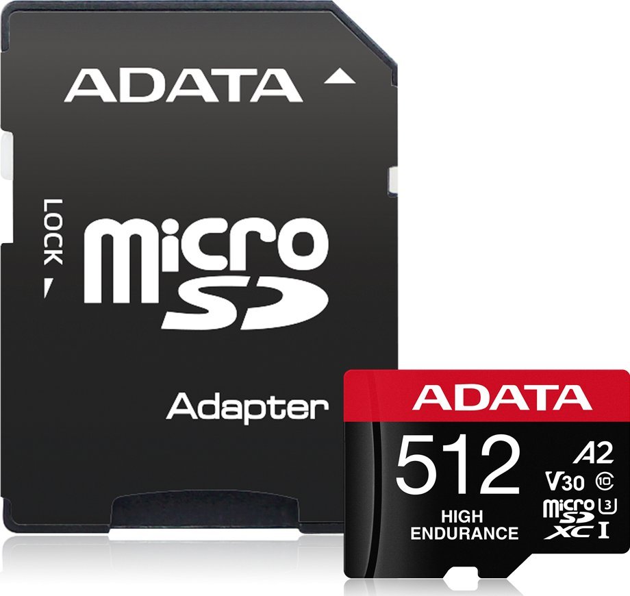 Karta ADATA High Endurance MicroSDXC 512 GB Class 10 UHS-I/U3 A2 V30 (AUSDX512GUI3V30SHA2-RA1)