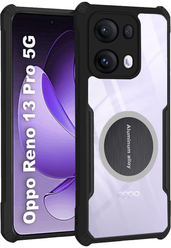 Etui pancerne Supero CORNER-X do Oppo Reno 13 Pro 5G Magsafe, przezroczysto-czarne