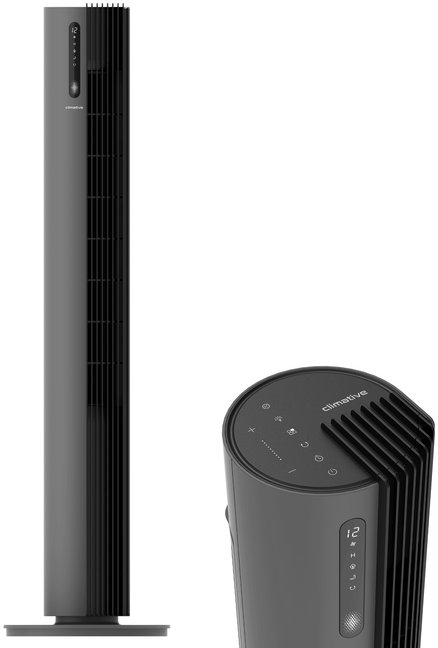 Climative Pure Air Plasma wentylator kolumnowy z jonizacją plazmową 450m3h silnik DC 30W 12 prędkości cichy 32dB oscylacja 90 stopni do domu i biura