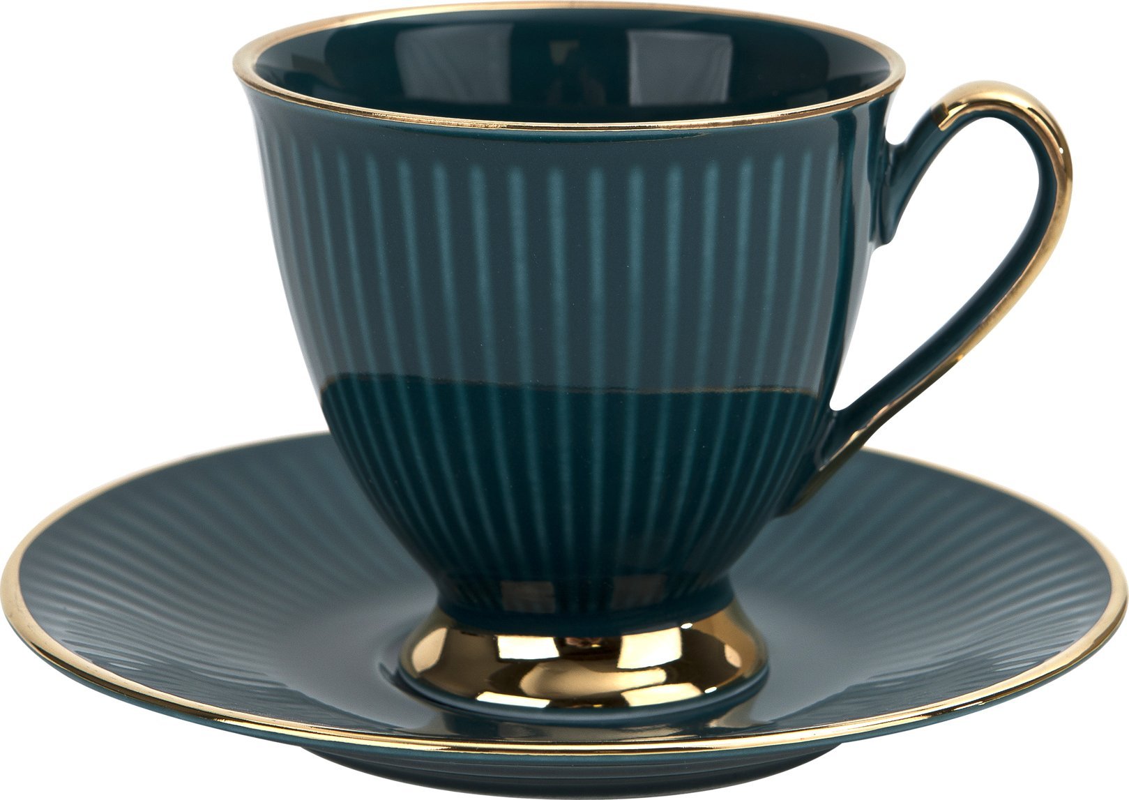 Ćmielów Filiżanka 250 ml ze spodkiem Dalia Turkusowa