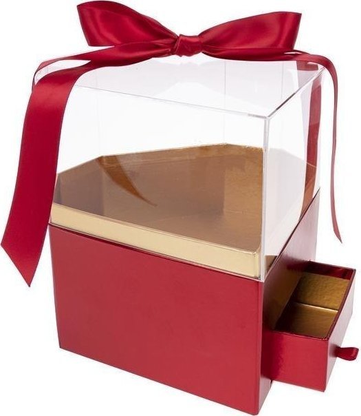 Pudełko Flower Box Diament czerwony ROZETTE