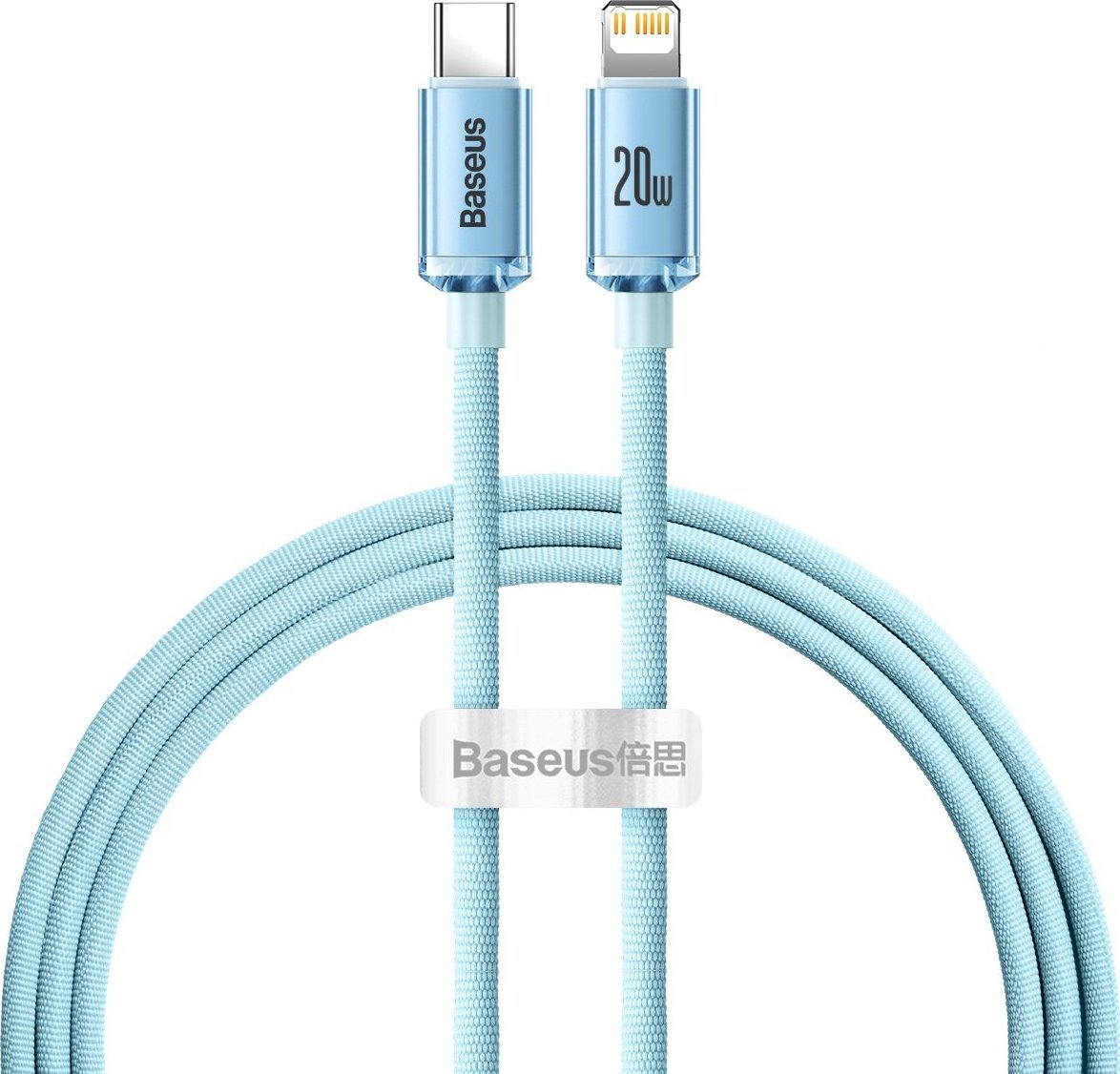 Kabel USB Baseus USB-C - Lightning 1.2 m Jasnoniebieski (BSU3637)