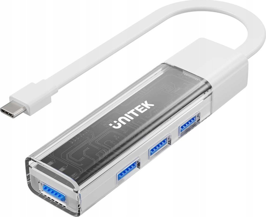 HUB USB Unitek Unitek hub dwukierunkowy USB C/USB A 5Gbps, 4x USB A biały