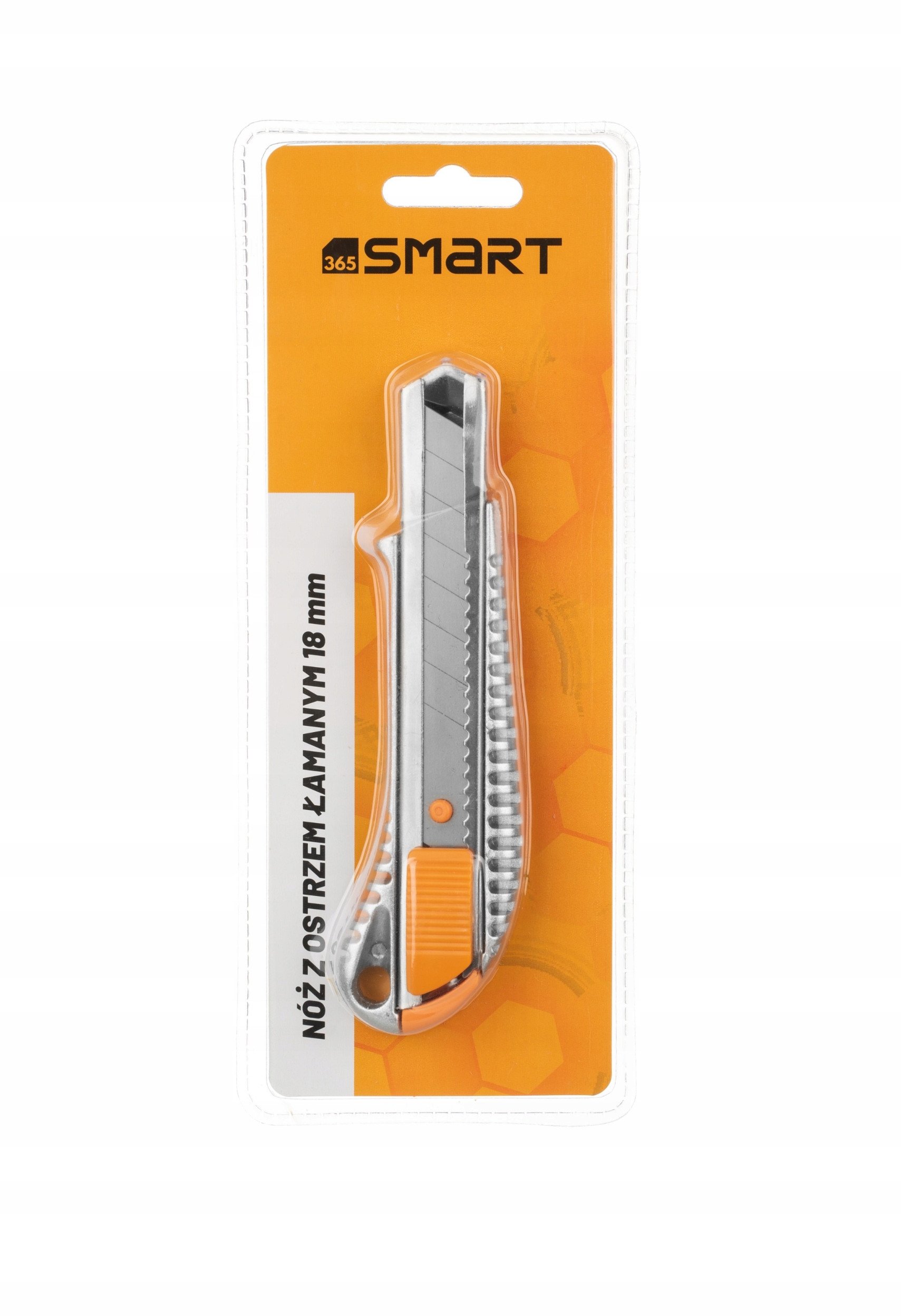 nóż z ostrzem łamanym 18 mm, metalowy, blokada