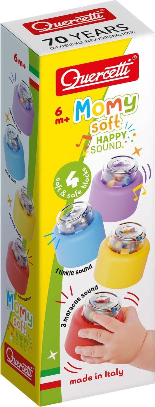 QUERCETTI MIĘKKIE KLOCKI MOMY Z GRZECHOTKĄ 4 ELEMENTY