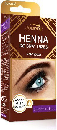 Joanna Henna do brwi i rzęs kremowa nr 3.0 ciemny brąz 15 ml
