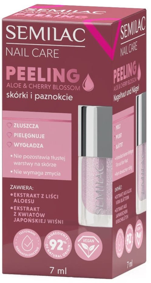 SEMILAC Nail Care Peeling do skórek i paznokci Aloe & Cherry blossom 7 ml
