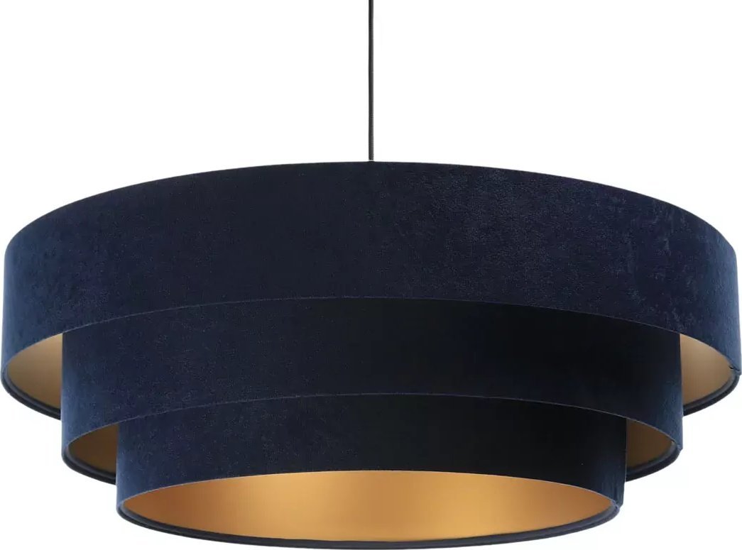 Lampa wisząca Lumes Granatowa welurowa lampa wisząca glamour - S441-Vilda