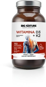 BIG NATURE_D3 + K2 suplement diety 150 kapsułek