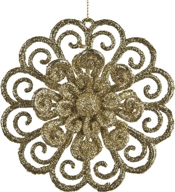 Witek Home 3x Ozdoba świąteczna kwiat złoty