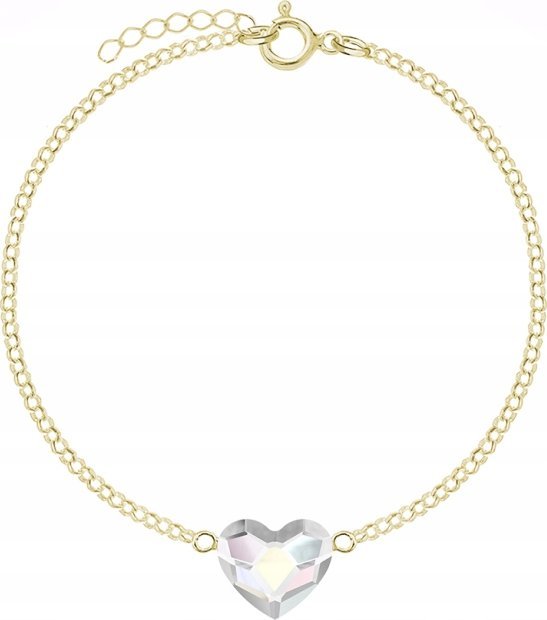 Radziszewska Jewellery BRANSOLETKA DAMSKA POZŁACANA SERCE DEDYKACJA NA DZIEŃ KOBIET