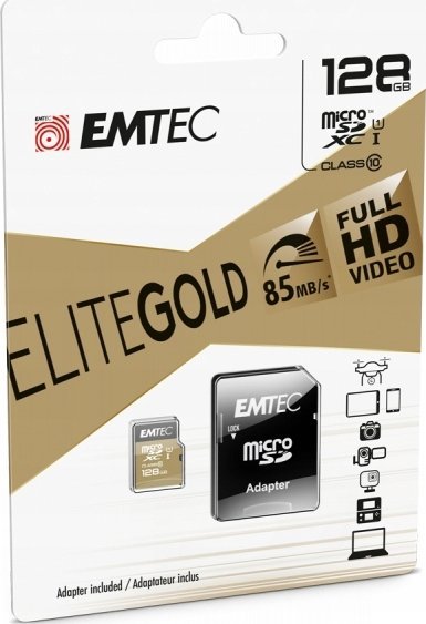 Karta Emtec Emtec mSD 256GB UHS-I U1 EliteGold + Adapter