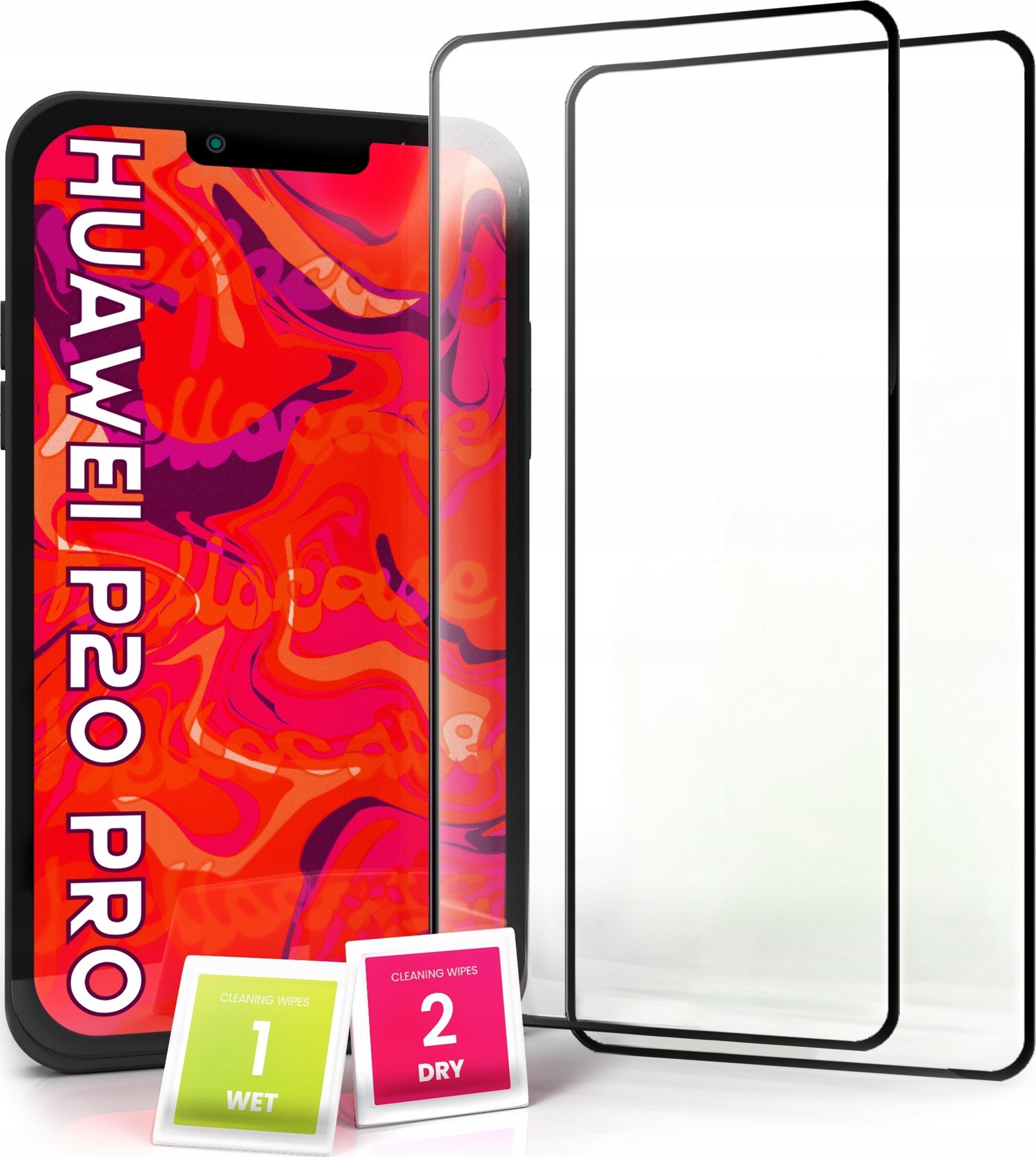Hello Case 2-pak Szkło Hartowane do Huawei P20 Pro Ochronne Pełne Na cały ekran 5D 9H