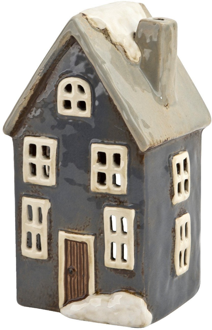 Domek ceramiczny na t-light szary 18,5 cm