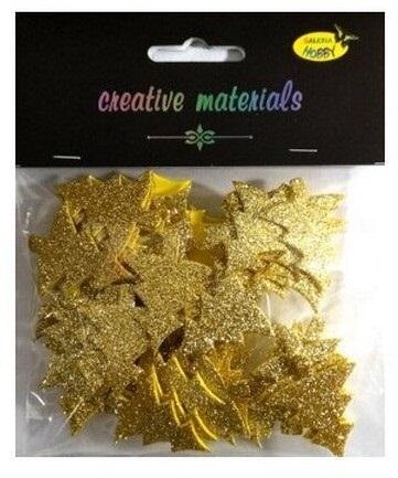 Choinki z pianki brokatowej złote ok 50szt