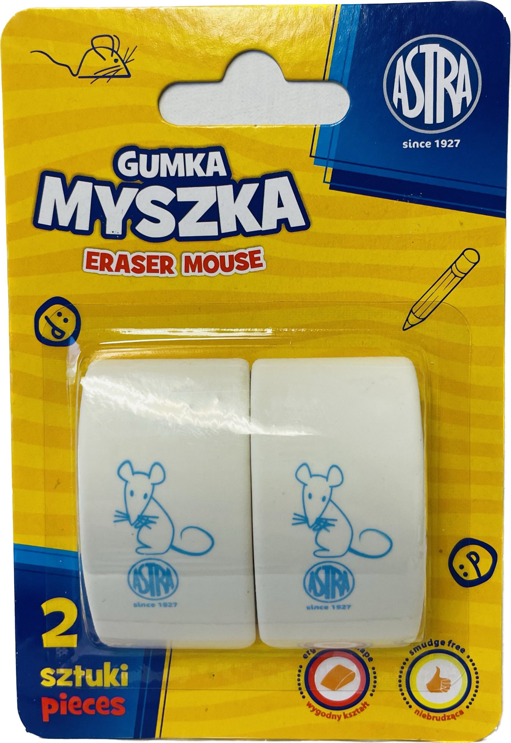 Astra Gumka myszka 2 sztuki blister Astra