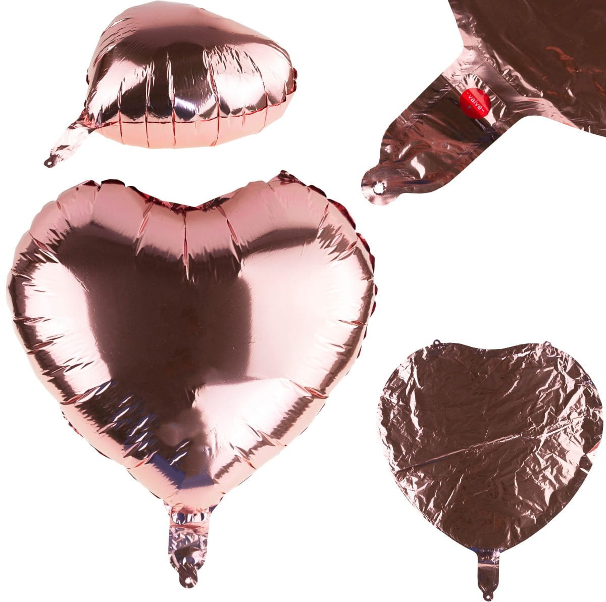 TG66235-3 BALON FOLIOWY SERCE RÓŻOWE SERDUSZKO NA HEL