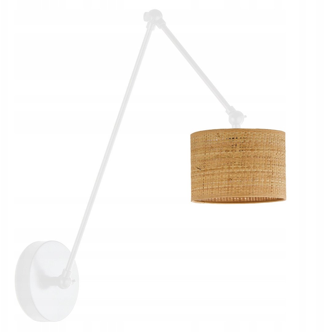 Regulowany kinkiet do czytania w stylu boho TESNUS BOHO biało-beżowa lampa ścienna na wysięgniku max. 93x93 cm