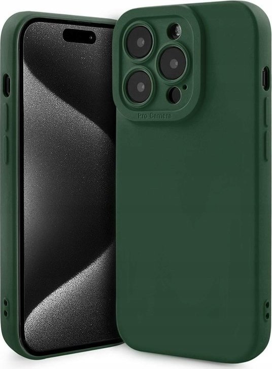 Hello Case Etui case obudowa do Apple iPhone 15 Pro zielone matowe silikonowe