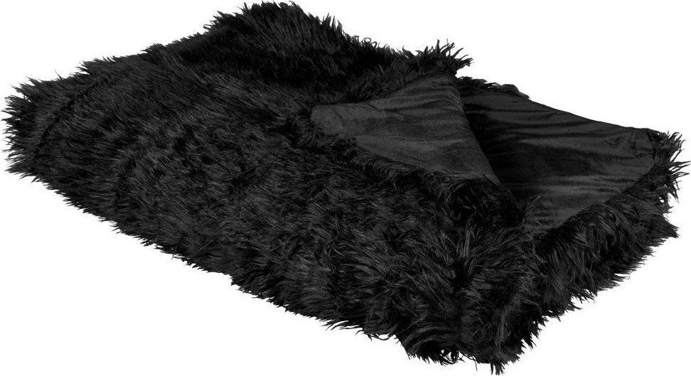 Beliani Narzuta na łóżko 150 x 200 cm czarna DELICE