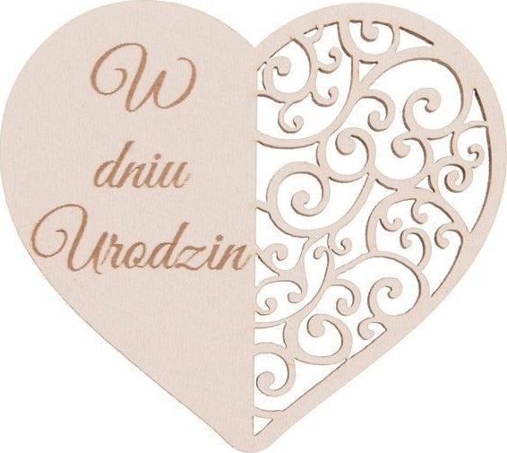 Drewniany napis - W dniu urodzin 5szt biały