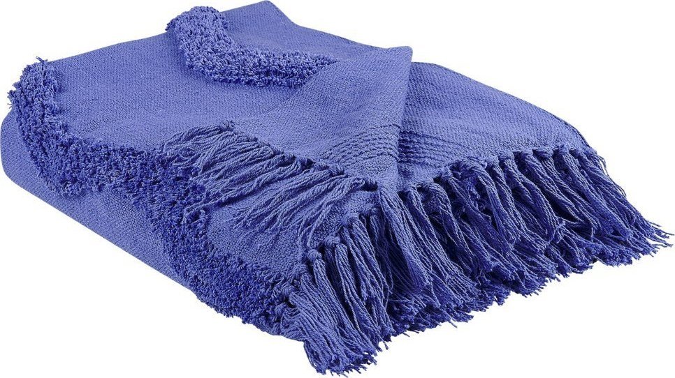 Beliani Bawełniany koc 125 x 150 cm fioletowy KHARI!