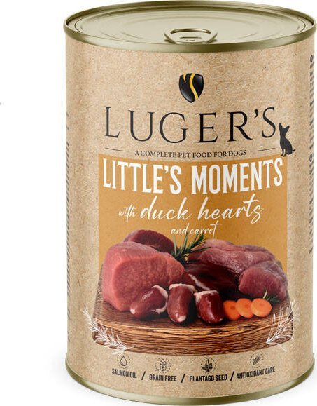 Karma mokra dla psów małych ras Luger's Little's Moments z sercami z kaczki i marchewką 400 g