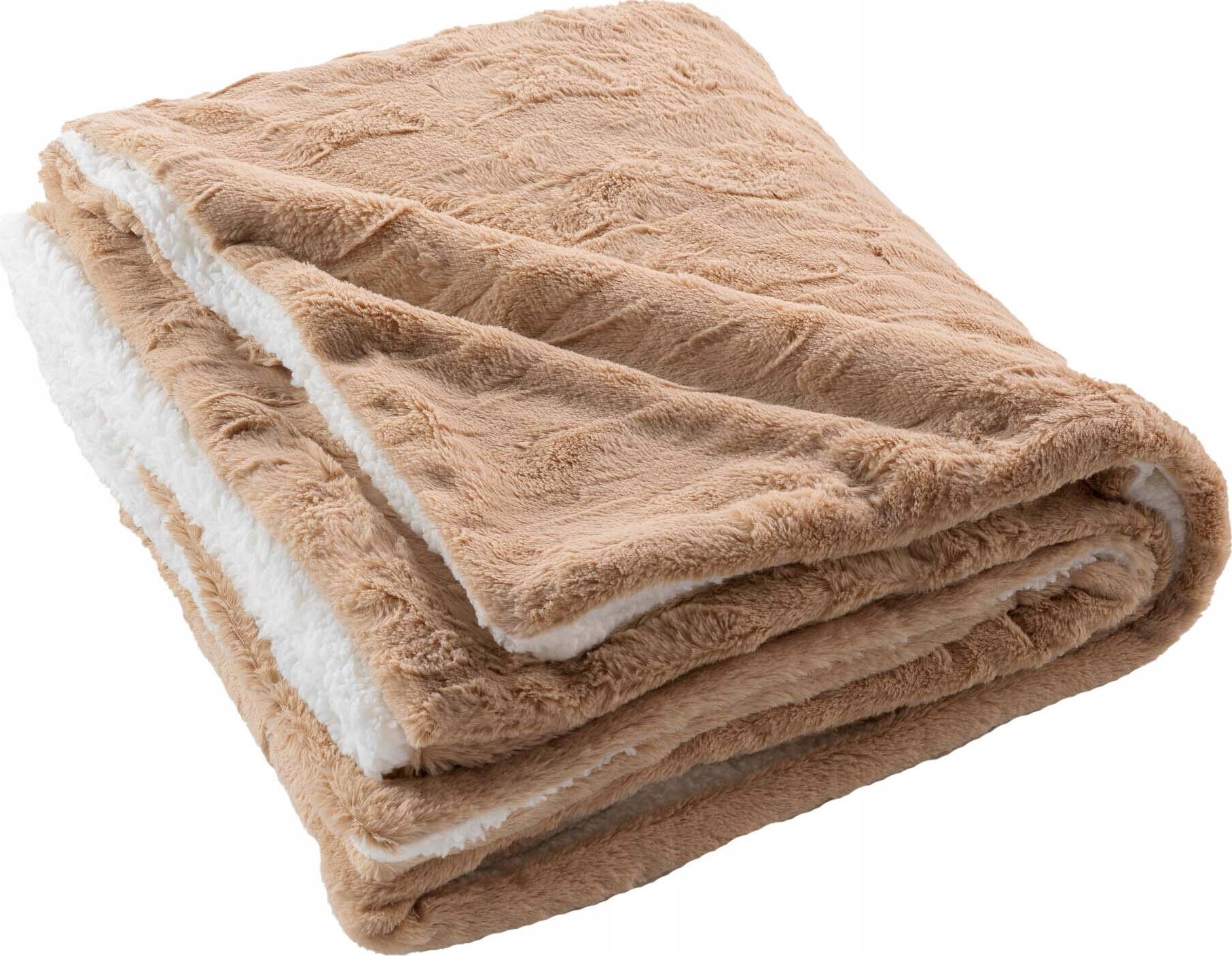 Douceur d`Interieur Pluszowy koc ze sztucznego futra, SAND