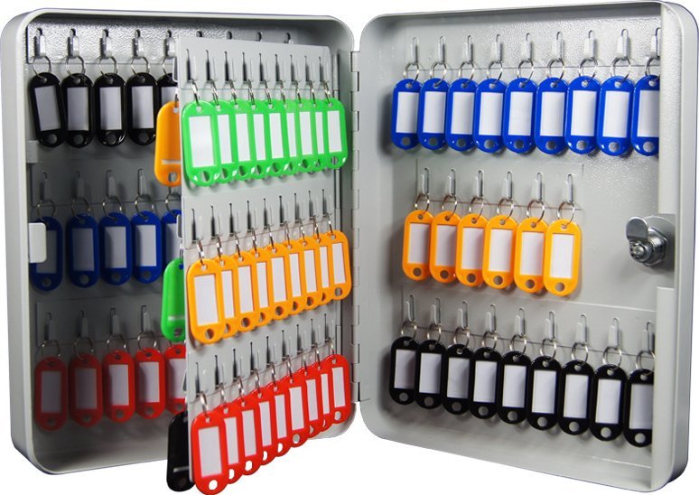 Korbi SKRZYNKA SZAFKA NA KLUCZE KASETKA 100SZT SZARA