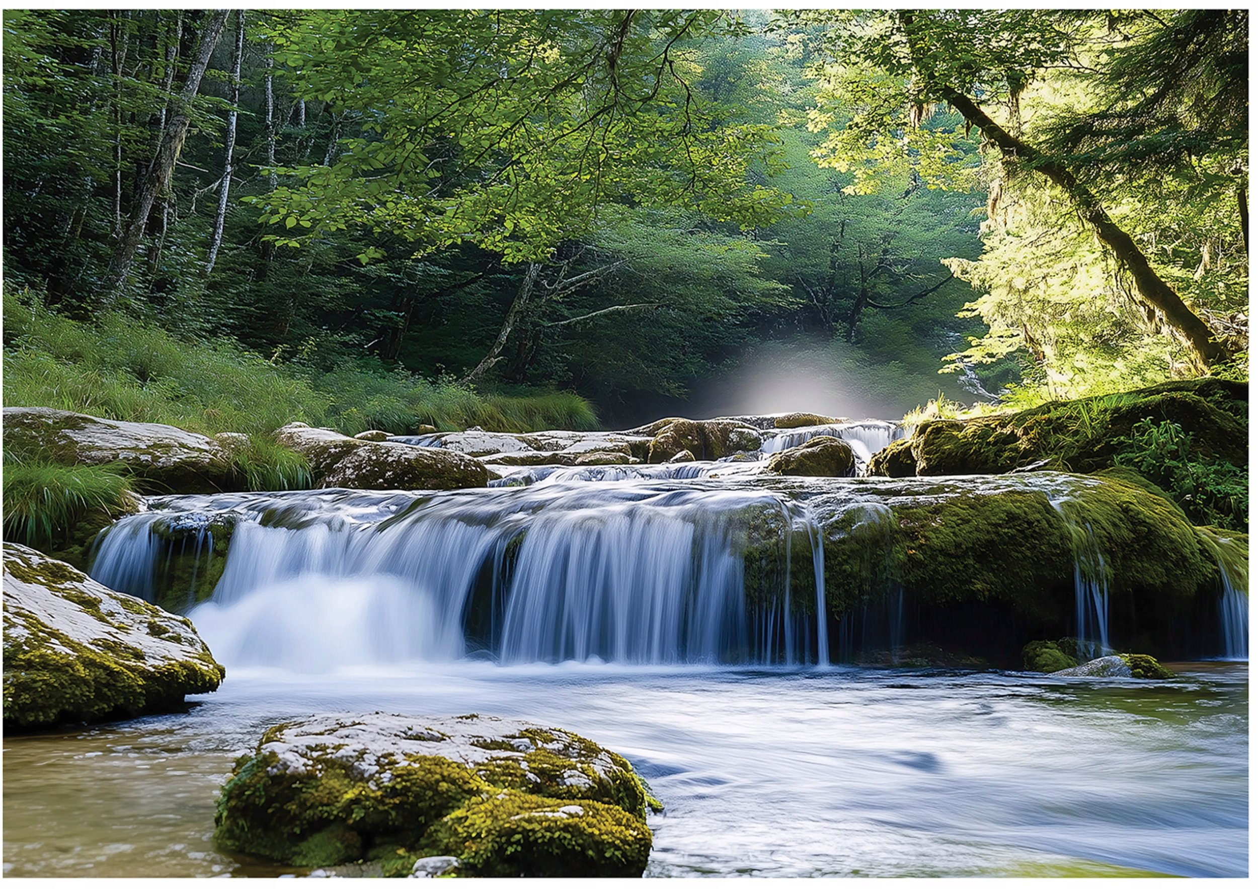 Fototapeta 3D Wodospad Las Pejzaż Sypialnia Salon Tapeta Flizelina 350X250