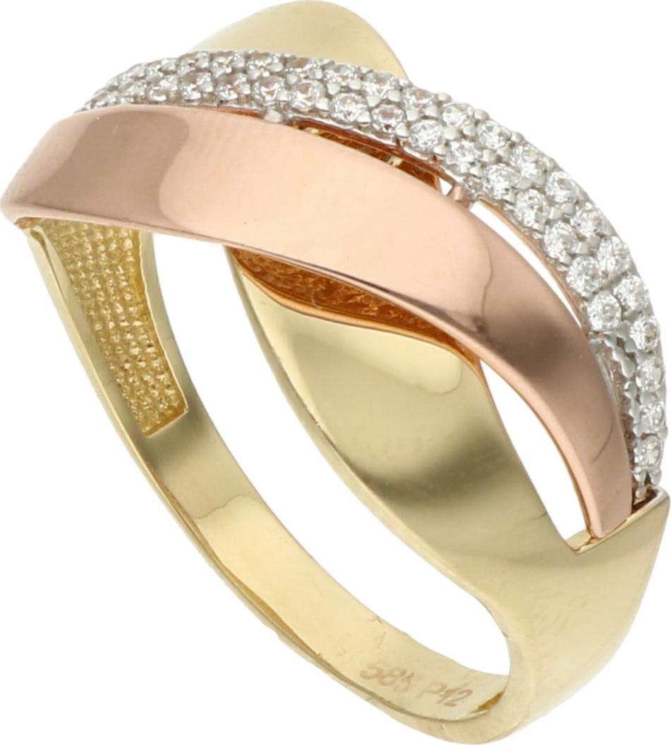 Rosanto Olśniewający złoty pierścionek z cyrkoniami roz. 21 585 14k