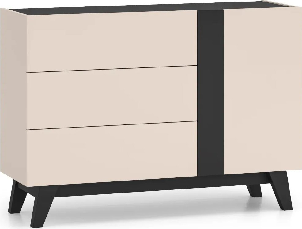 Komoda FRESHION 04 1D3S 120 kaszmirowa/czarna ML MEBLE