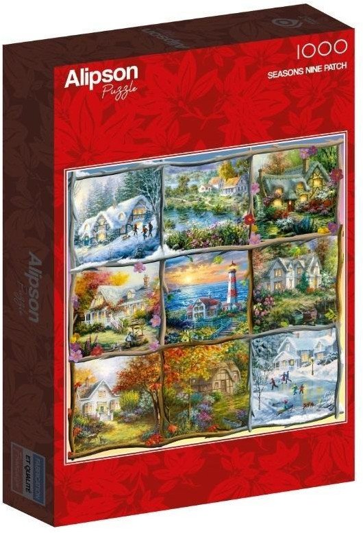 Puzzle 1000 Wszystkie pory roku- Chatki