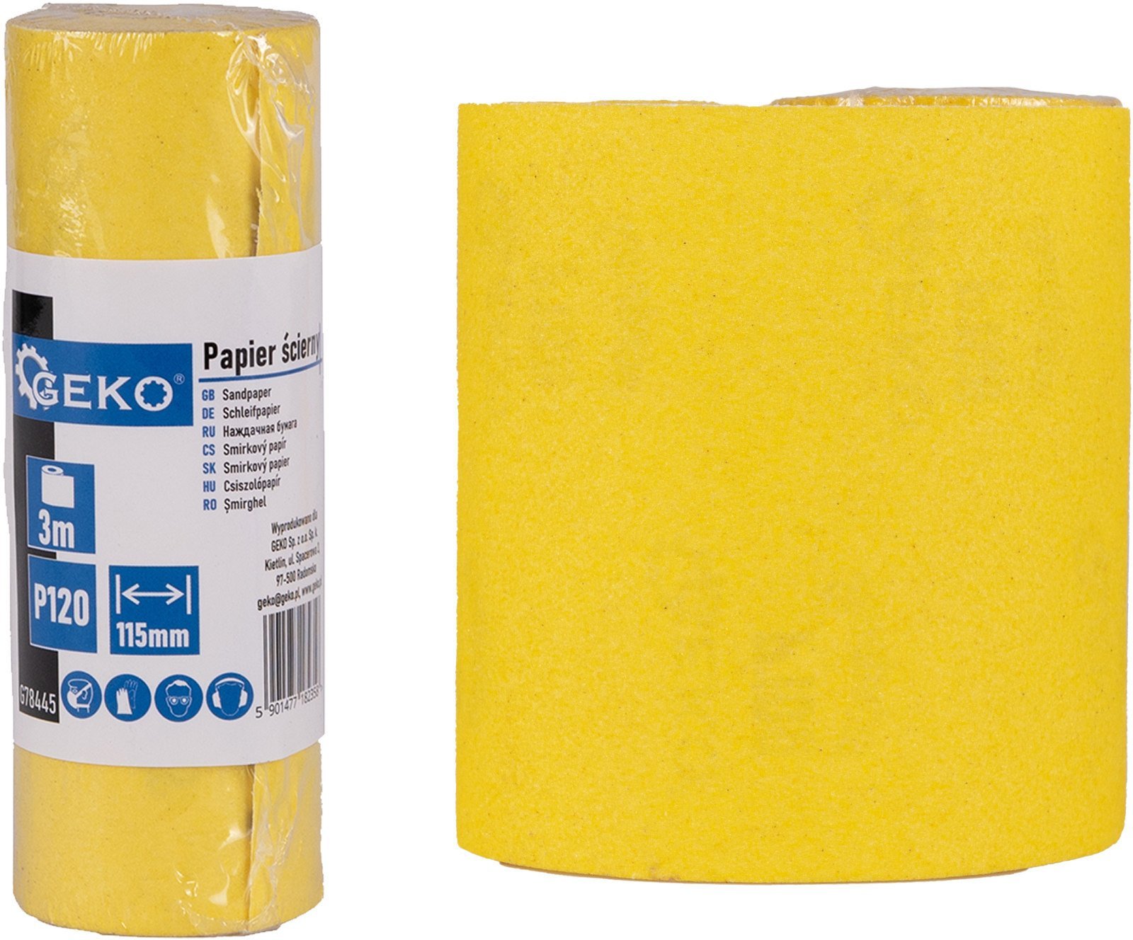 Geko Papier ścierny – rolka 115mm x 3m P120 (100)