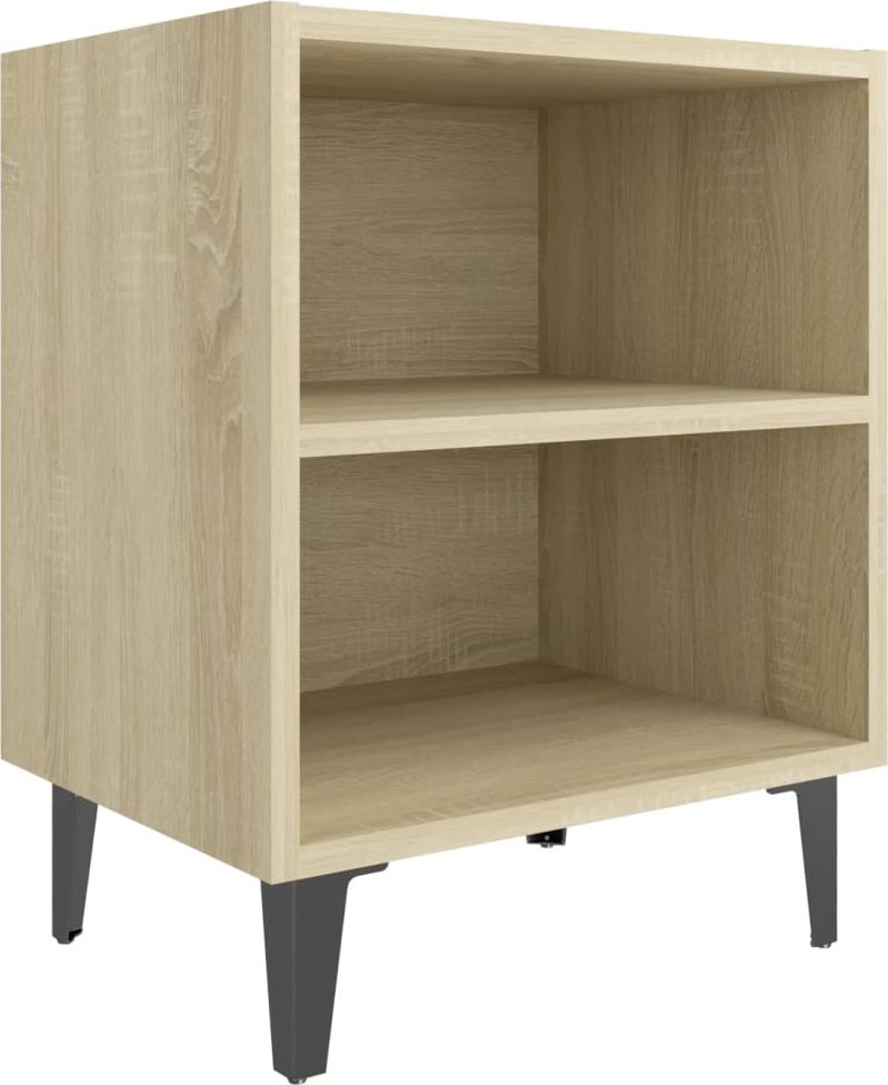 vidaXL Szafka nocna z metalowymi nóżkami, dąb sonoma, 40x30x50 cm