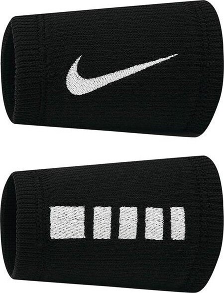 Frotki na nadgarstek Nike Elite Doublewide Wristbans 2 szt. czarno-biała N1006700010OS