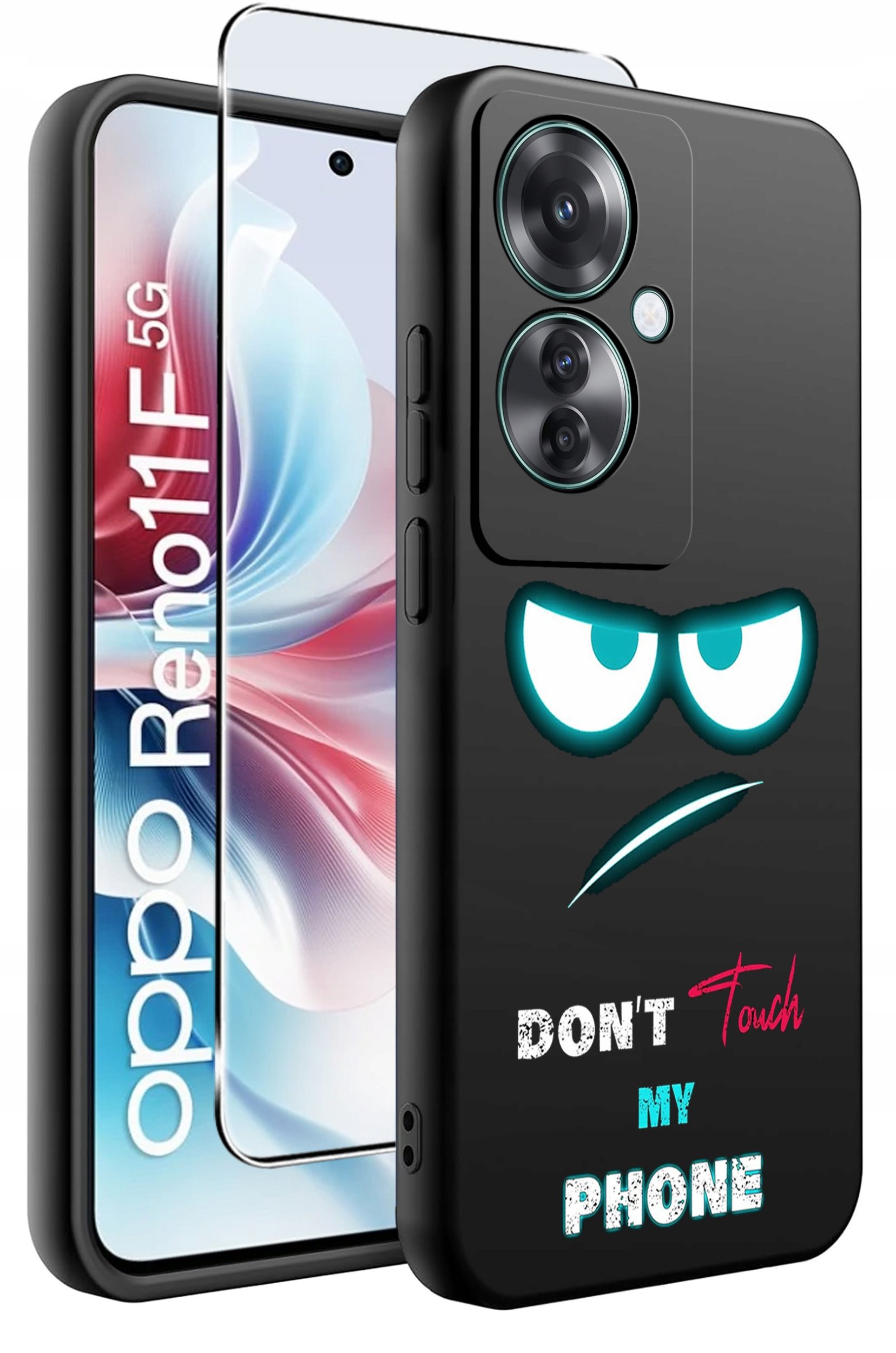 ETUI do Oppo Reno11 F 5G WZORY | SILIKONOWE MATT CASE + SZKŁO HARTOWANE 9H