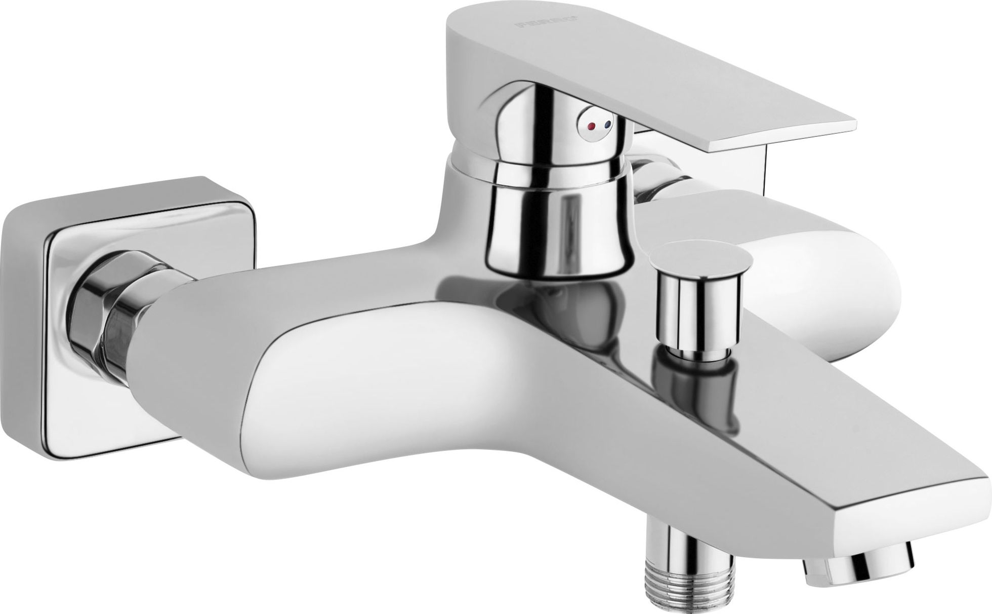 Bateria wannowa Ferro Algeo Square ścienne chrom (BAQ1)