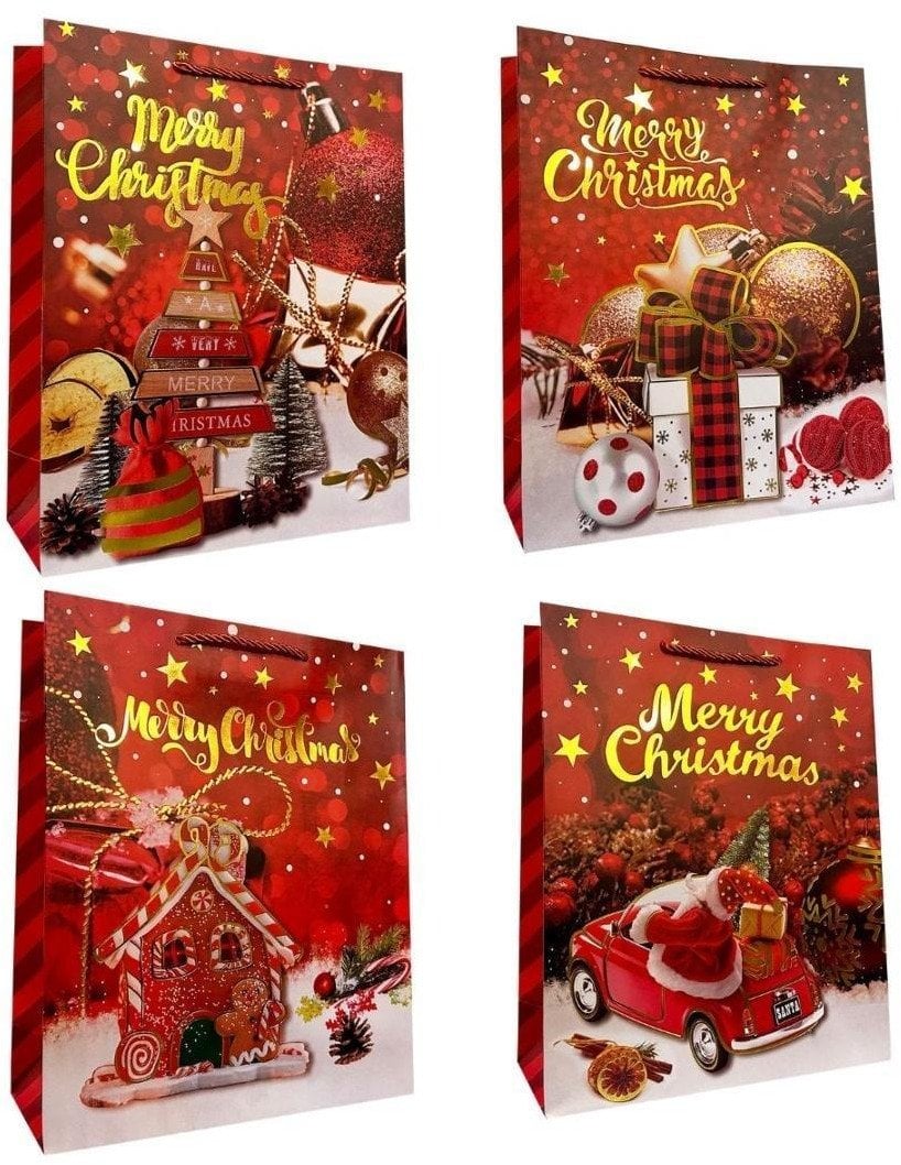 Torebka ozdobna prezentowa świąteczna 31x42x12cm 9041A mix cena za 1 sztukę