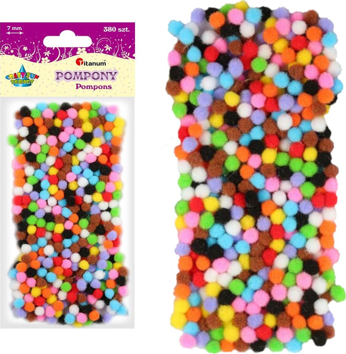 Titanum Poliestrowe pompony kulki ozdoby drobne 7mm 380szt