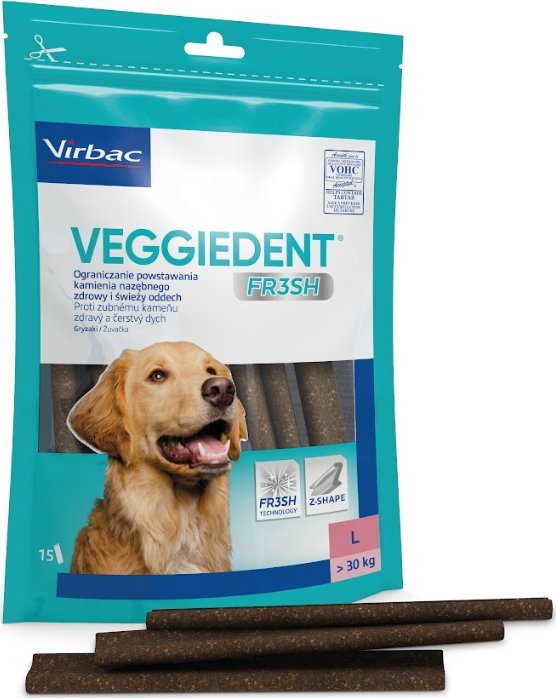 Triton Virbac Veggiedent Fresh Gryzak L (>30kg) 15sztuk
