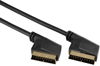 Hama Scart - Scart, 3m, 3 m, SCART (21-pin), SCART (21-pin), Guld, Sort, Male connector / Male connector
