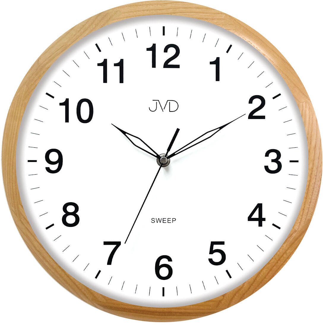 Zegar ścienny JVD NS24021.68 33 cm drewniany cichy .