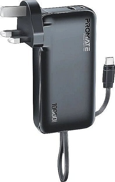 Promate PowerPack-10C Charger Power Bank 22W / 10000mAh / USB-C PD / 220V EU/US/UK