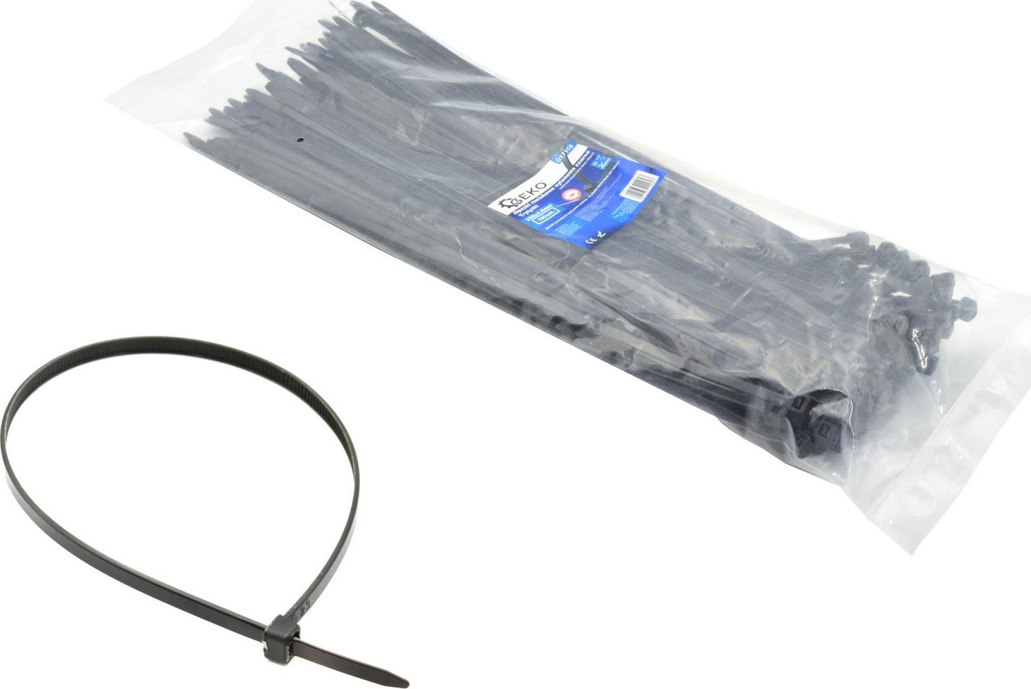 Geko Opaski zaciskowe nylonowe czarne 80x2.5mm UV 100szt. (1000)