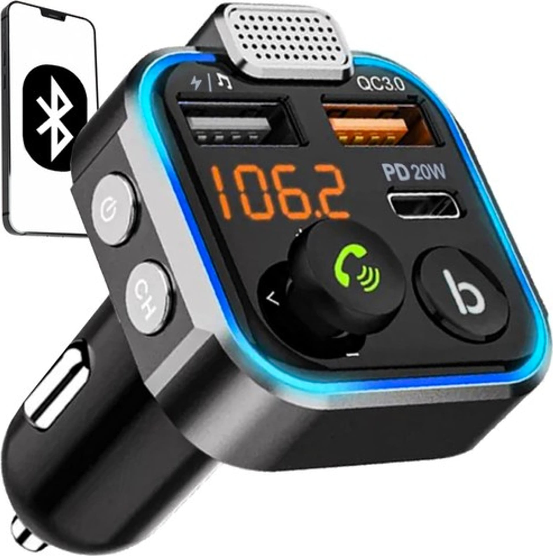 BaByliss Transmiter/ ładowarka bluetooth FM Xtrobb 22355