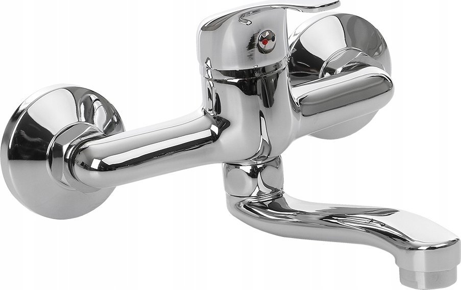 Bateria umywalkowa Nergis Bateria umywalkowa ścienna jednouchwytowa 35 mm Srebrna VIVO