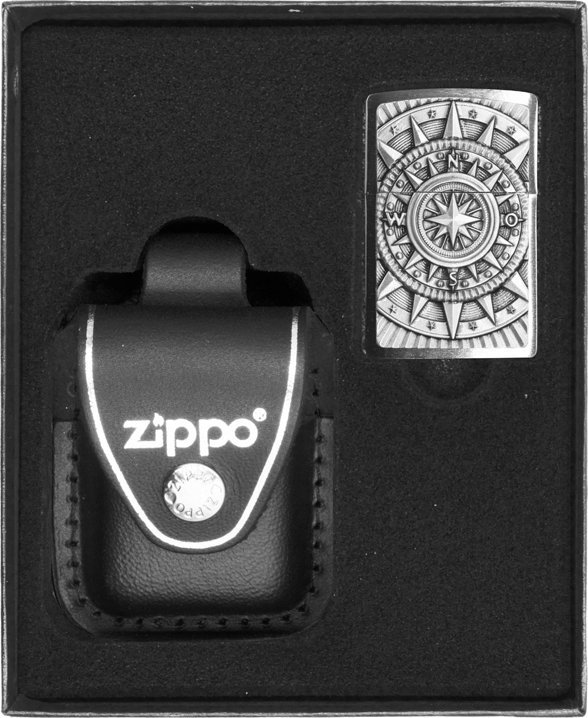 Zestaw ZIPPO Zapalniczka COMPASS EMBLEM Prezentowy No3