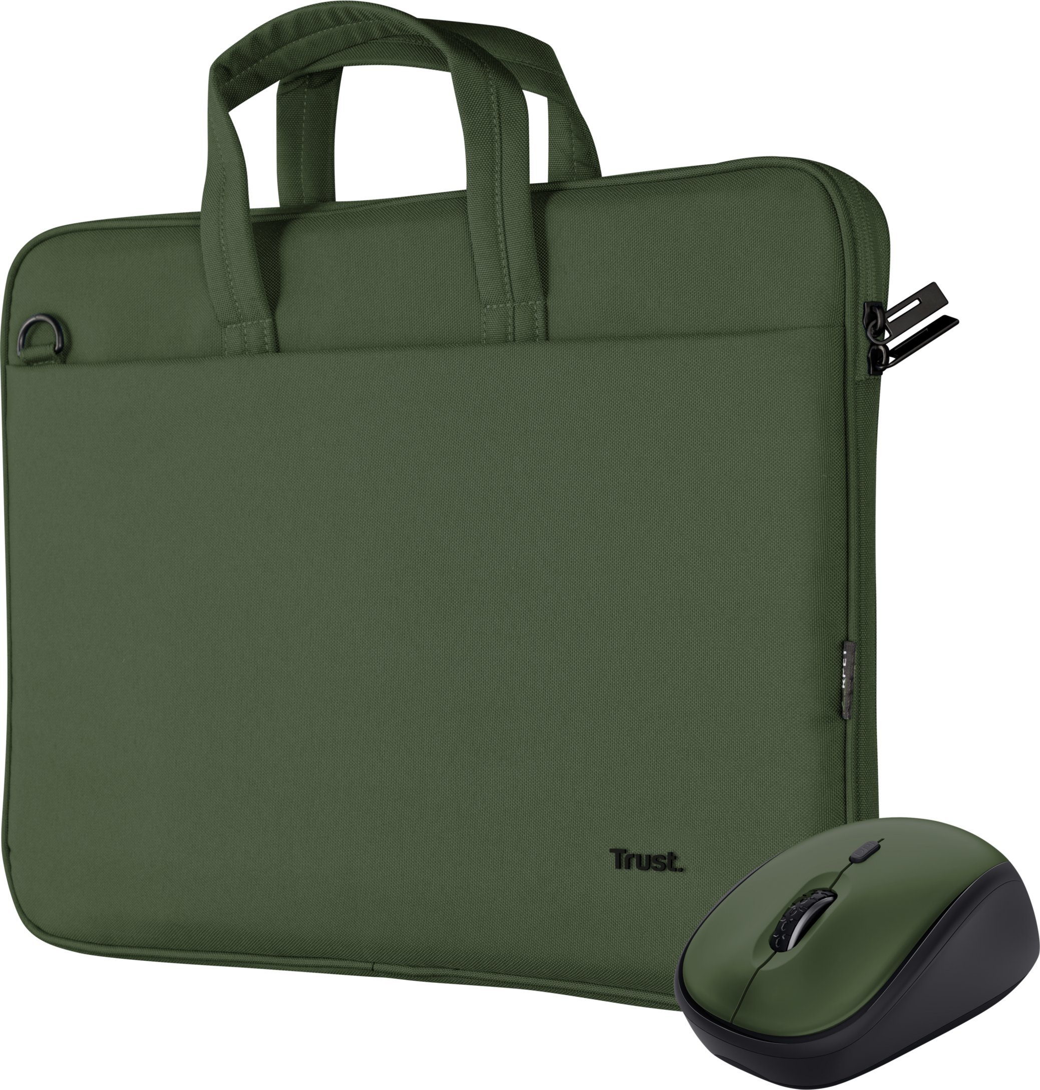 Torba Trust TRUST Sada brašna na notebook 16" Notebook Bag + Bezdrátová Myš, zelená